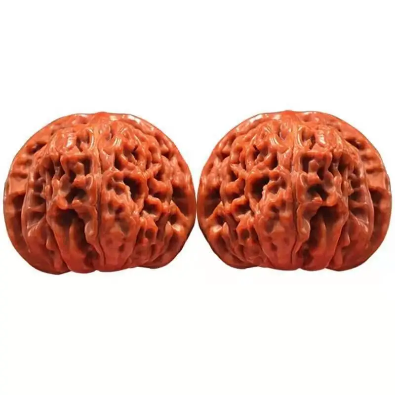 1Pair Walnut Hand Massage Balls Solid Wood Stress Relief Hand Exercise Ornament
