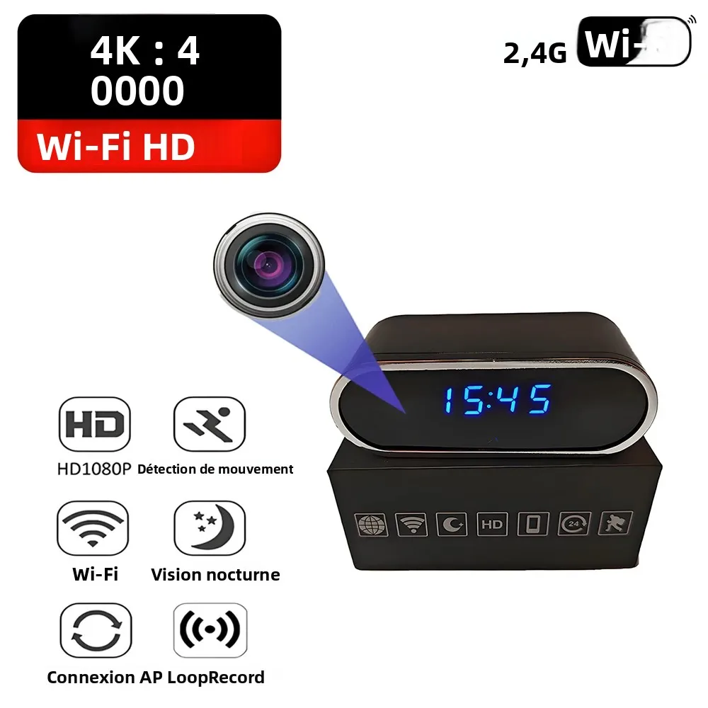 Caméra de visualisation à distance 1080P FHD, prend en charge la détection de mouvement WiFi 2.4G, la vision nocturne infrarouge, Mini caméra sans fil pour la maison