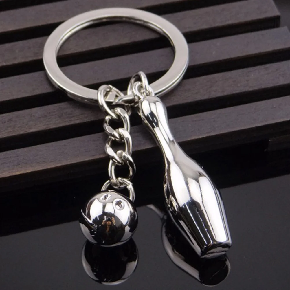 4 Pcs Bowling Keychain Exquisite Pendant Sports Elements Stylish Balls Gift Keys Ornament Zinc Alloy Fashion Keyring Delicate