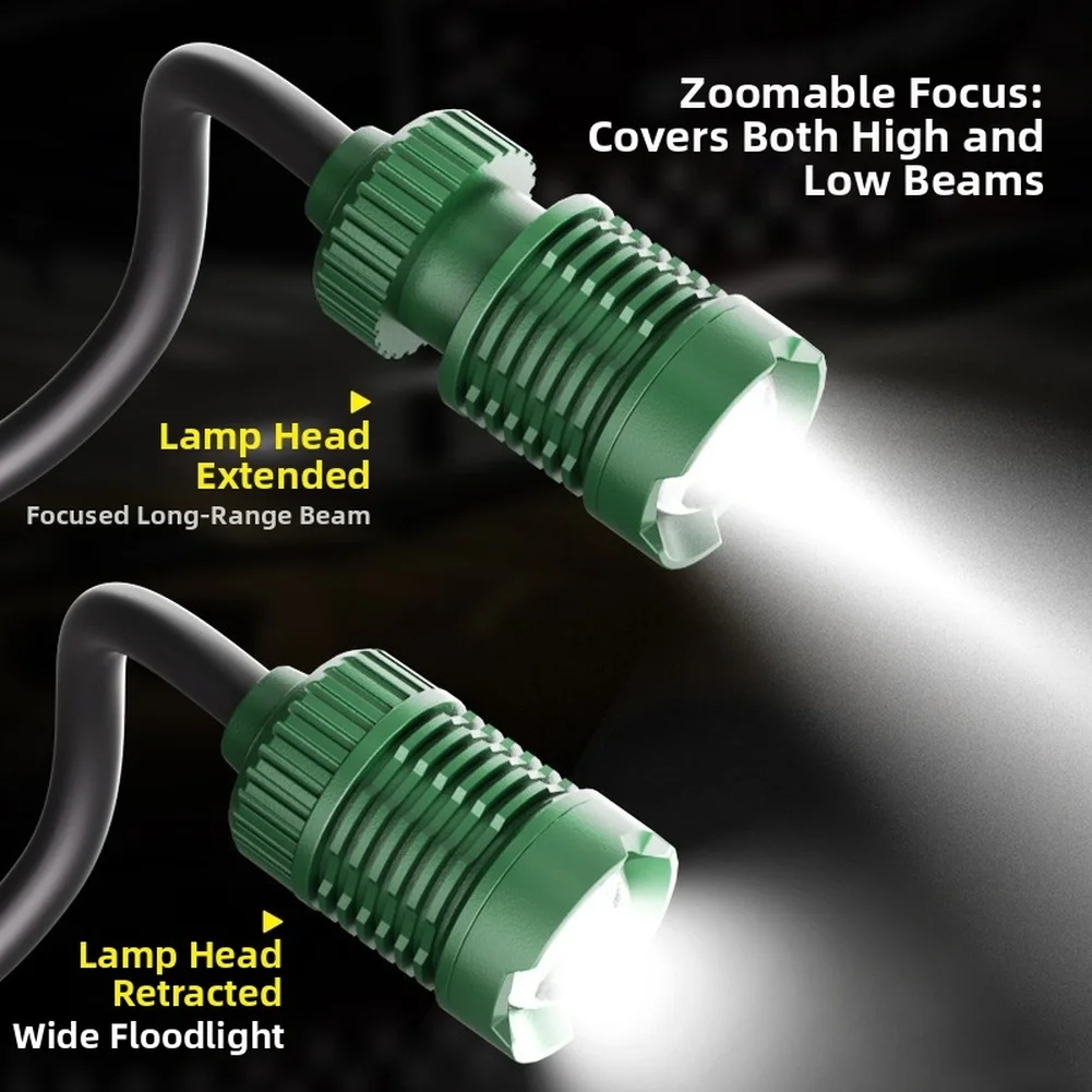 USB Rechargeable Magnetic Work Light 360 Degree Bendable Hose COB Lamp With Dual Modes For Camping Fishing Repair Tool