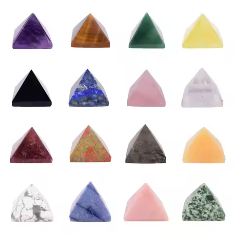 Natural Crystal Stone Obelisk Pyramid Decoration Reiki Healing Stone Mineral Specimen Crafts Home Desk Decor DIY Gift Souvenir