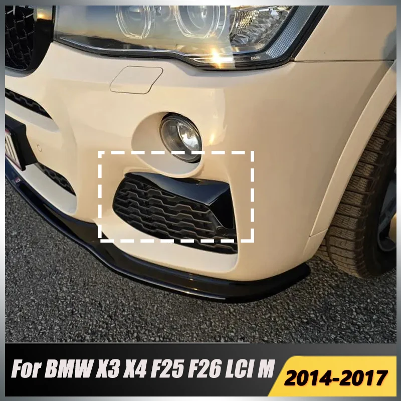 

Автомобильный передний боковой спойлер с ножом ветра для BMW X3 X4 F25 F26 LCI M Sport 2014-2017, внешние модификации, украшения, комплекты кузова