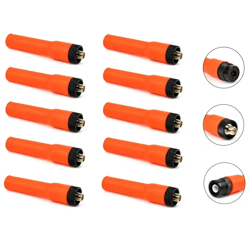 10 pièces SF20 SF-20 rouge SMA mâle/SMA femelle/BNC connecteur VHF + UHF antenne souple pour Baofeng Mend2 Way touristes Radio Walperforated Talkie