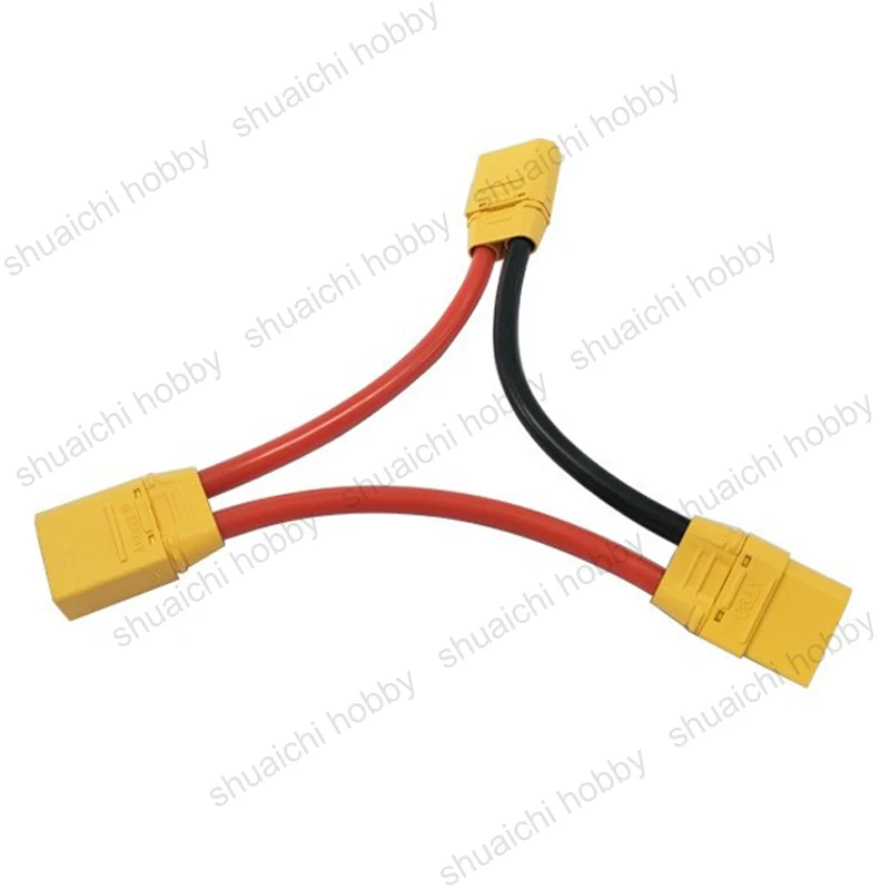 2PCS XT90 Plug Series Connection Adapter Cable 10AWG Silicone Wire Lithium Battery ESC Y-Line for RC Airplane Voltage Increase