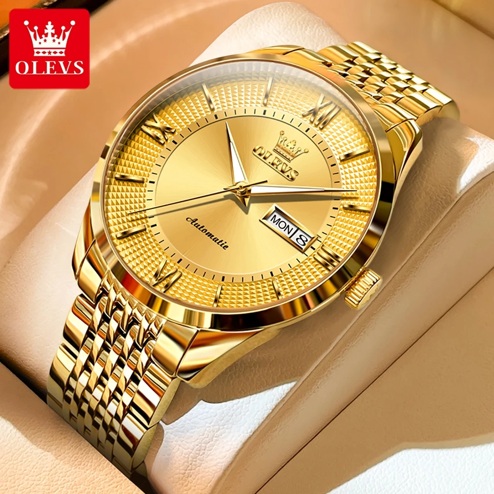 OLEVS 6657 Imported Automatic Movement Men's Watches High End Mechanical Watch for Men Waterproof Date Week Wristwatch Man NEW