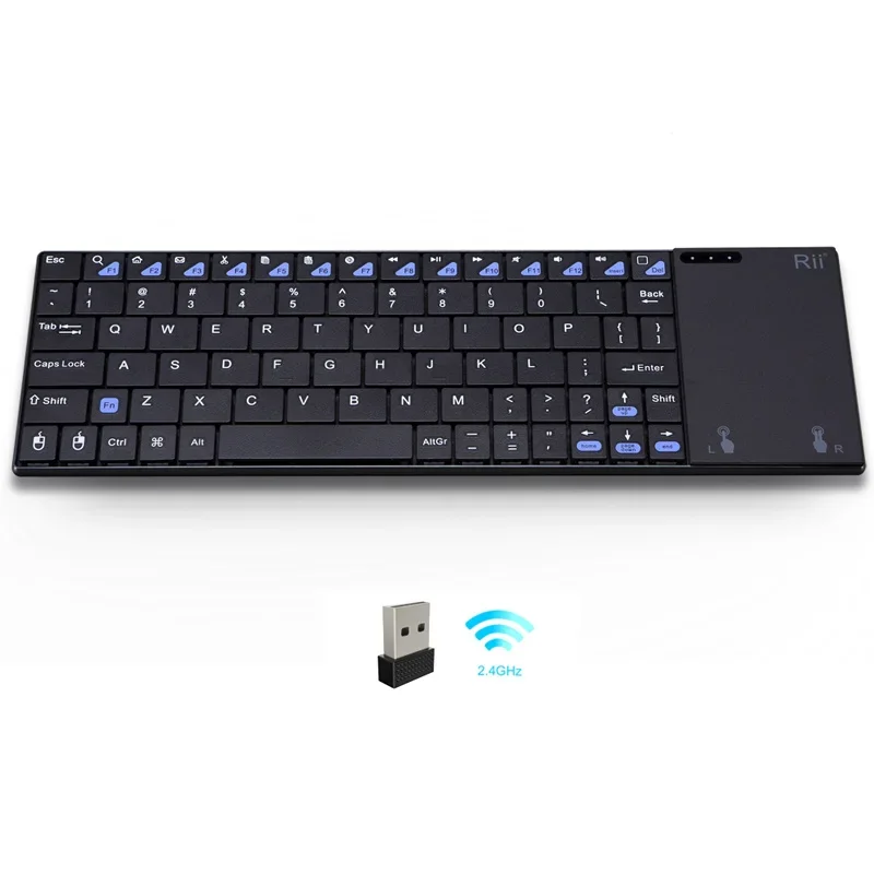 Mini Wireless Keyboard with Large Touchpad Mouse&Qwerty Keypad,Portable Wireless Keyboard with USB Receiver for MacBook/iPad/PC