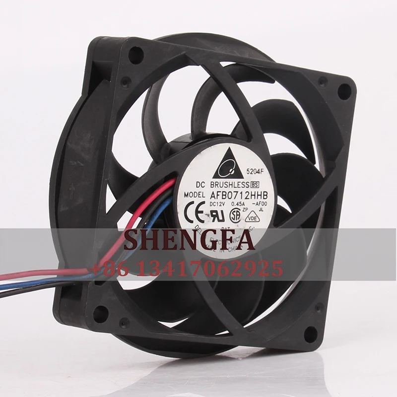 DELTA AFB0712HHB Case Cooling Fan DC12V 0.45A 70X70X15MM 7cm 7015 Dual Ball Bearing Big air Volume Chassis Heat Dissipation