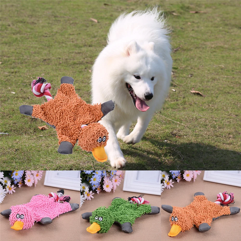 Lovely Pet Supply Cute Papa Duck Plush Dog Toy With Rope Clean Teeth Bite Resistant Dog Toys Christmas Gifts