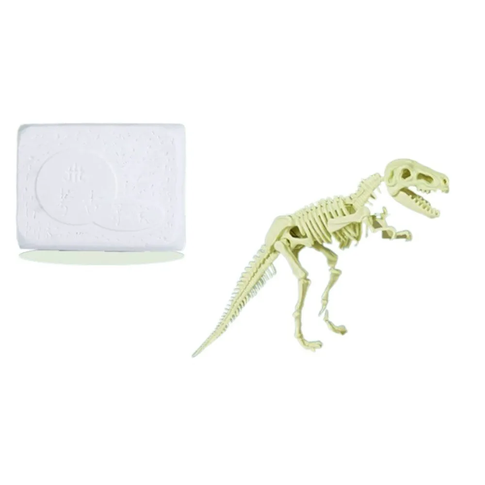 Kit de excavación de fósiles de dinosaurios que brilla en la oscuridad para niños, juego de juguetes educativos de excavación de arqueología STEM con herramientas para niños y niñas
