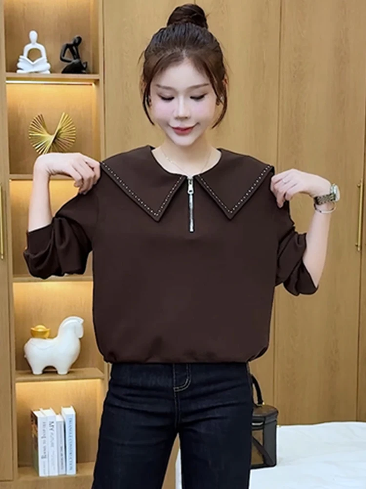 Faionable Long Sve Hoodie für Damen, neuer Stil 2026, Herbsttrend, koreanisch, vielseitig, super gut aussehendes Top, europäisches High-End