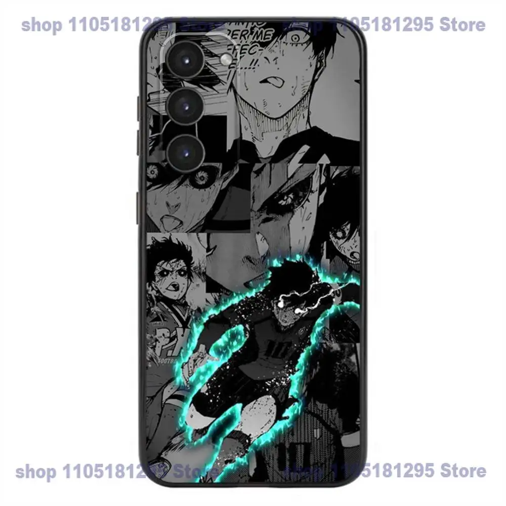 A-Anime Blue Lock Telefoonhoesje Voor Samsung Galaxy A32,21s,22,31,52,53,72,73,Note20,8,9,10 Zachte Siliconen Zwarte Cover