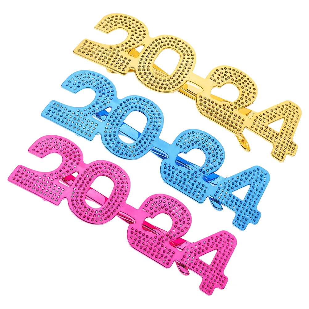 

3 пары забавных очков 2023 года, товары для новогодней вечеринки, реквизит для выпускной фотобудки, товары для вечеринок на Новый год