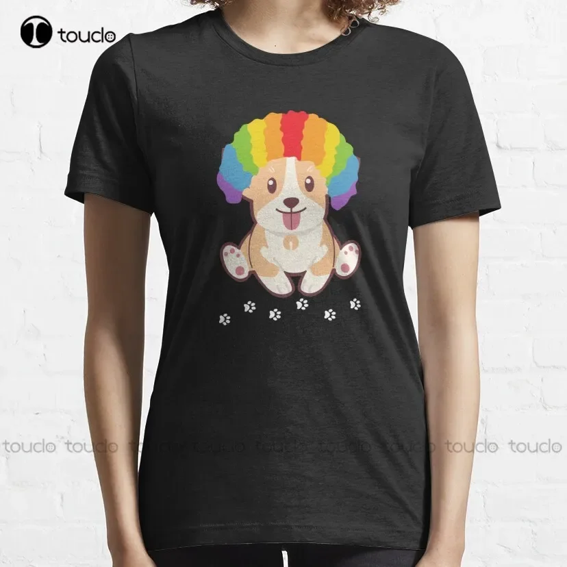 Dog With Wig Cute T-Shirt Graphic Tshirts For Women Harajuku Streetwear New Popular Custom Aldult Teen Unisex Christmas Gift New