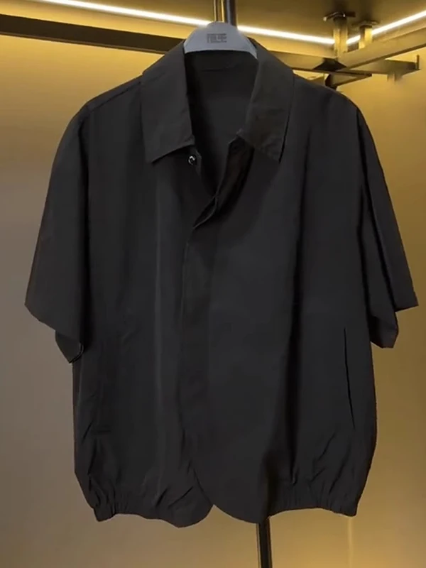 

Large Size 300 Pounds Men's Shirt Short Sleeve Thin High-End Half Sleeve Summer Casual Fashion Outerwear Ins Style