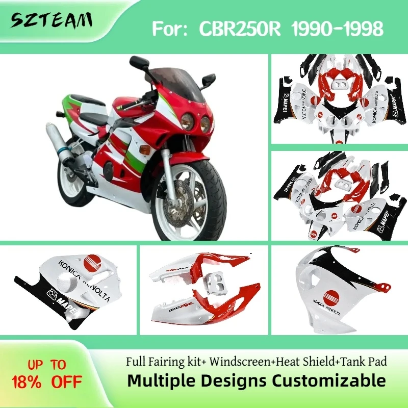 

ABS Fairings CBR250R NC22 1990 1992 1993 1994 1995 1996 1997 1998 Motorcycle Injection Fairing Kit for Honda CBR 250R