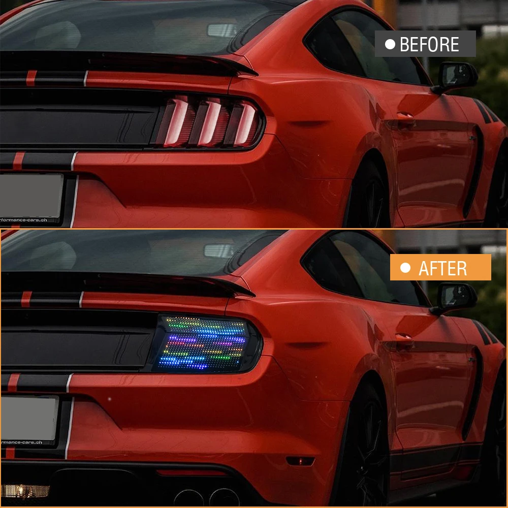 

Car For Ford Mustang RGB Taillight 2015-2023 Upgrade Modified to New DRL Dynamic Turn Signal LED Taillight Auto Accessories
