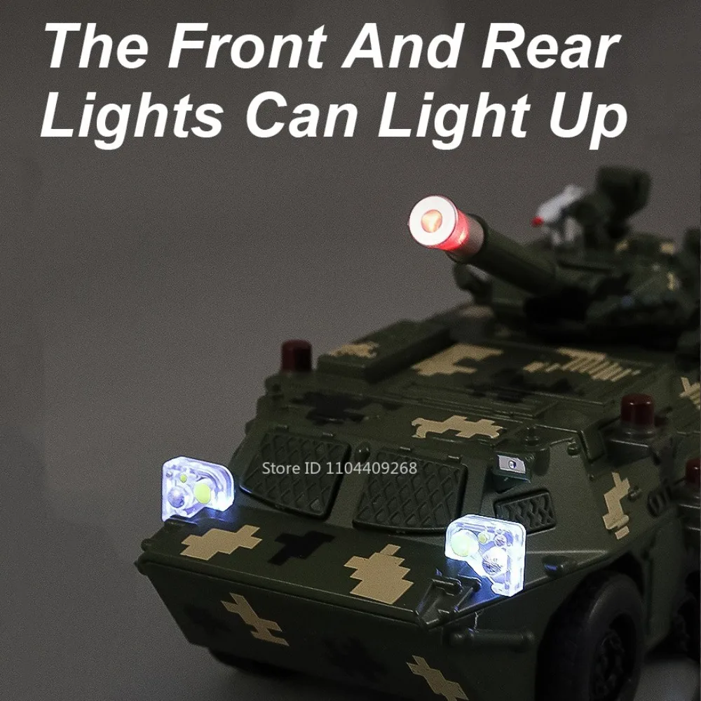 1:35 ZSL92 Type infanterie militaire alliage réservoir jouet modèle Absorption des chocs musique lumière retirer Miniature véhicule modèles garçons cadeau