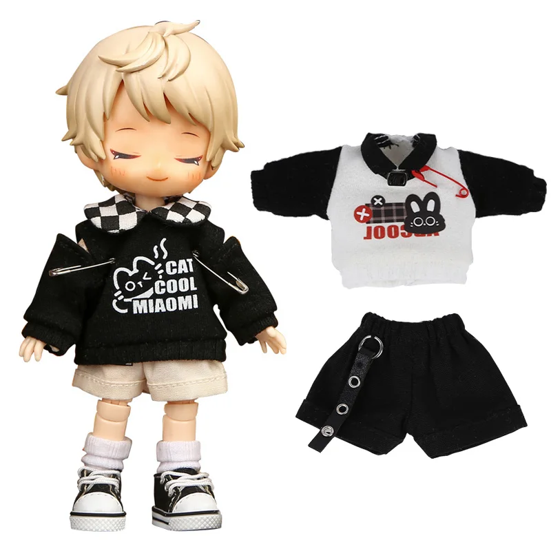 Ob11 Doll Clothes Cute Cat Rabbit T-shirt Sweater Jacket Shorts Shoes for Obitsu11,Gsc Body, YMY, P9, UFdoll,1/12BJD Accessories