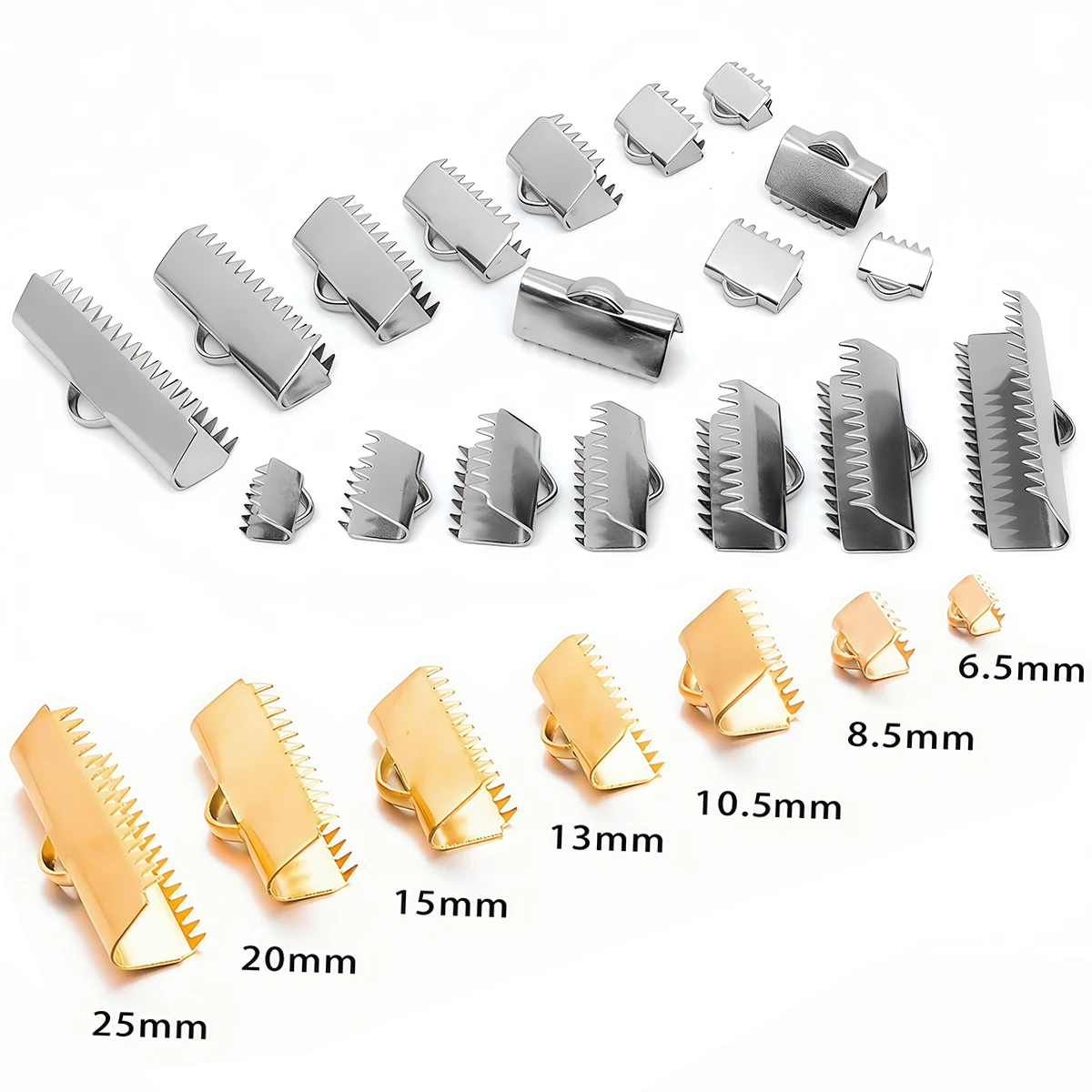 10/30 Stück 6,5-25 mm Edelstahl-Endkappen, Schnallen, Kordelverschlüsse, Verbindungsstücke für die DIY-Schmuckherstellung – Detail 2