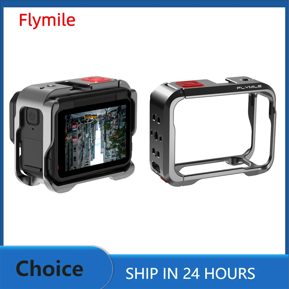 

Flymile Cage Metal Protective Case for Insta360 Ace Pro/Pro 2 Accessories Aluminum Alloy Frame Cage Cold Shoe Expansion Mounts