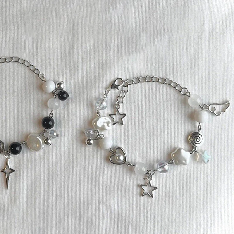1pcs Y2K Bracelet Black and White Jewelry