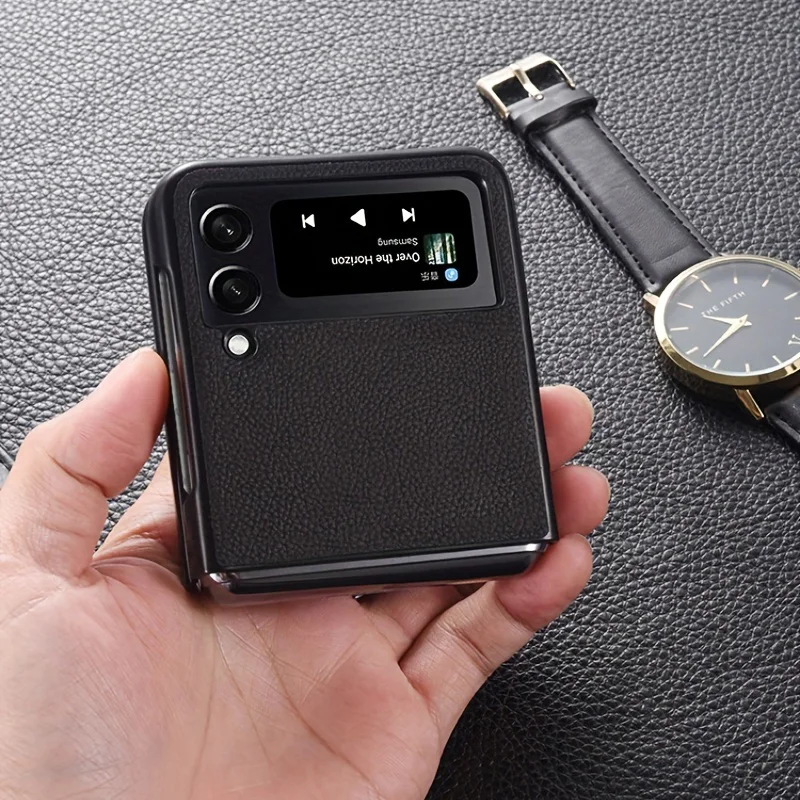 Luxuriöse Business-Style Retro Litchi-Textur Hülle für Samsung Galaxy Z Flip 8 6 5 4 3 5G Flip7 FE Ultra Dünne Harte Stoßfeste Abdeckung – Detail 6