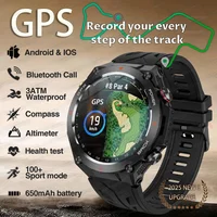 2026 nuevo reloj inteligente militar para deportes al aire libre GPS para hombres impermeable Bluetooth llamada ritmo cardíaco Fitness Smartwatch mujer 650mAh BTA