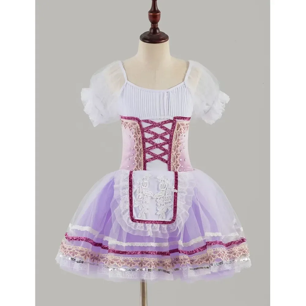 Purple Ballet Skirt Girls Dance Skirt Children's Program Collective Performance Costumes Dance Women Adults Giselle Dress