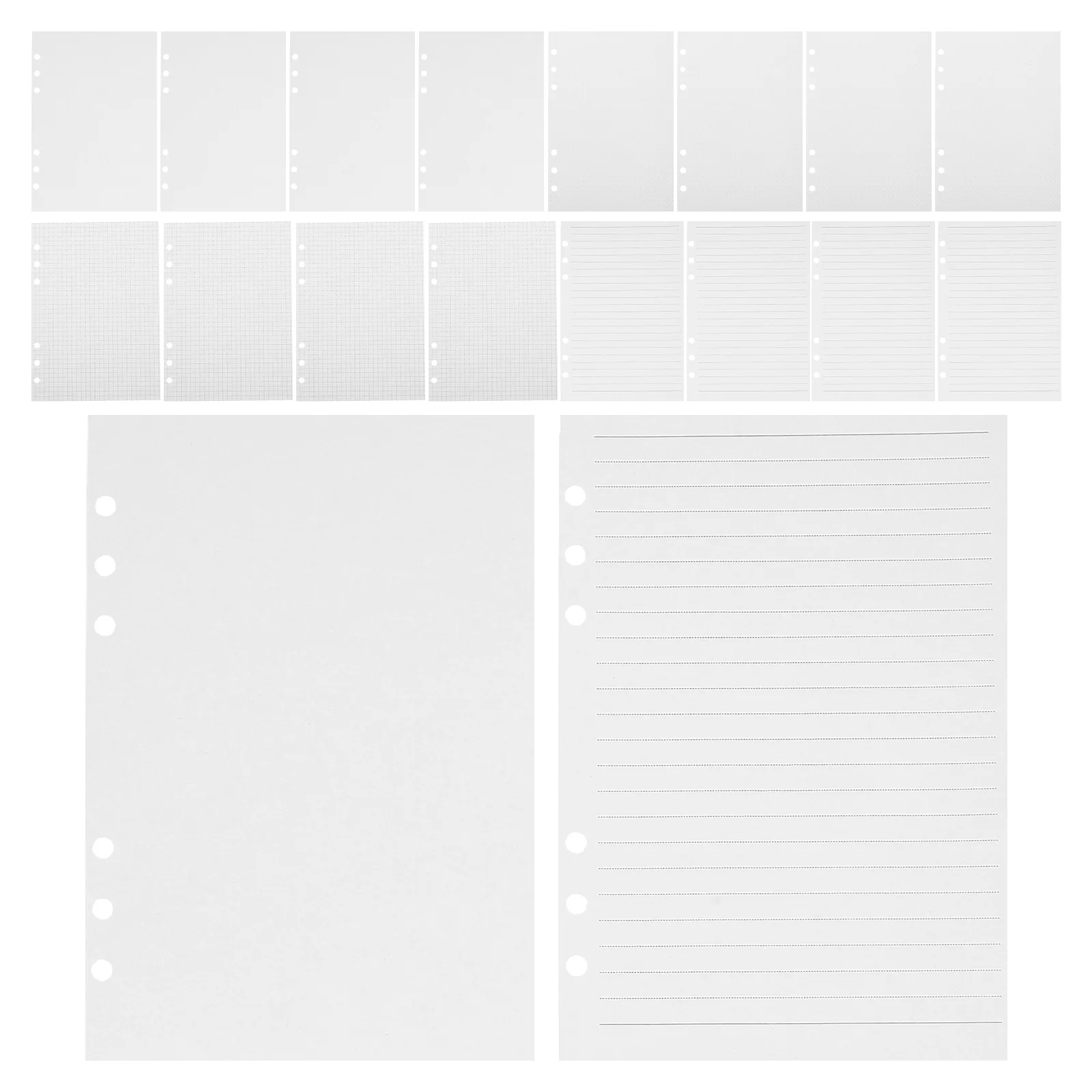 180 pezzi A5 ricaricabili fogli sciolti carta 6 fori inserti di riempimento per pianificatore ufficiale notebook diario scrittura liscia spurgo minimo