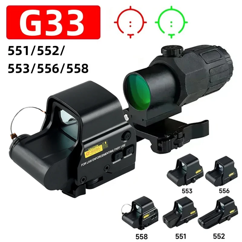 558 Reflection Hologram Sight G33 with Switch To Side Quick Detachable Hunting Scope 553 Rapid Fire Tactical Red Dot Sight