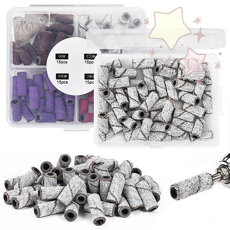 80/150/180/240 Schuurbanden Zebra Zand Ring Bit Manicure Pedicure Elektrische Boor Slijpen