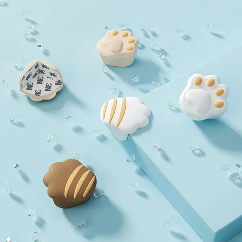 Four Pack Cat Paw Silicone Table Corner Guards Desktop Edge Bumper Protectors for Kids Furniture Anti Collision Safe Accessories