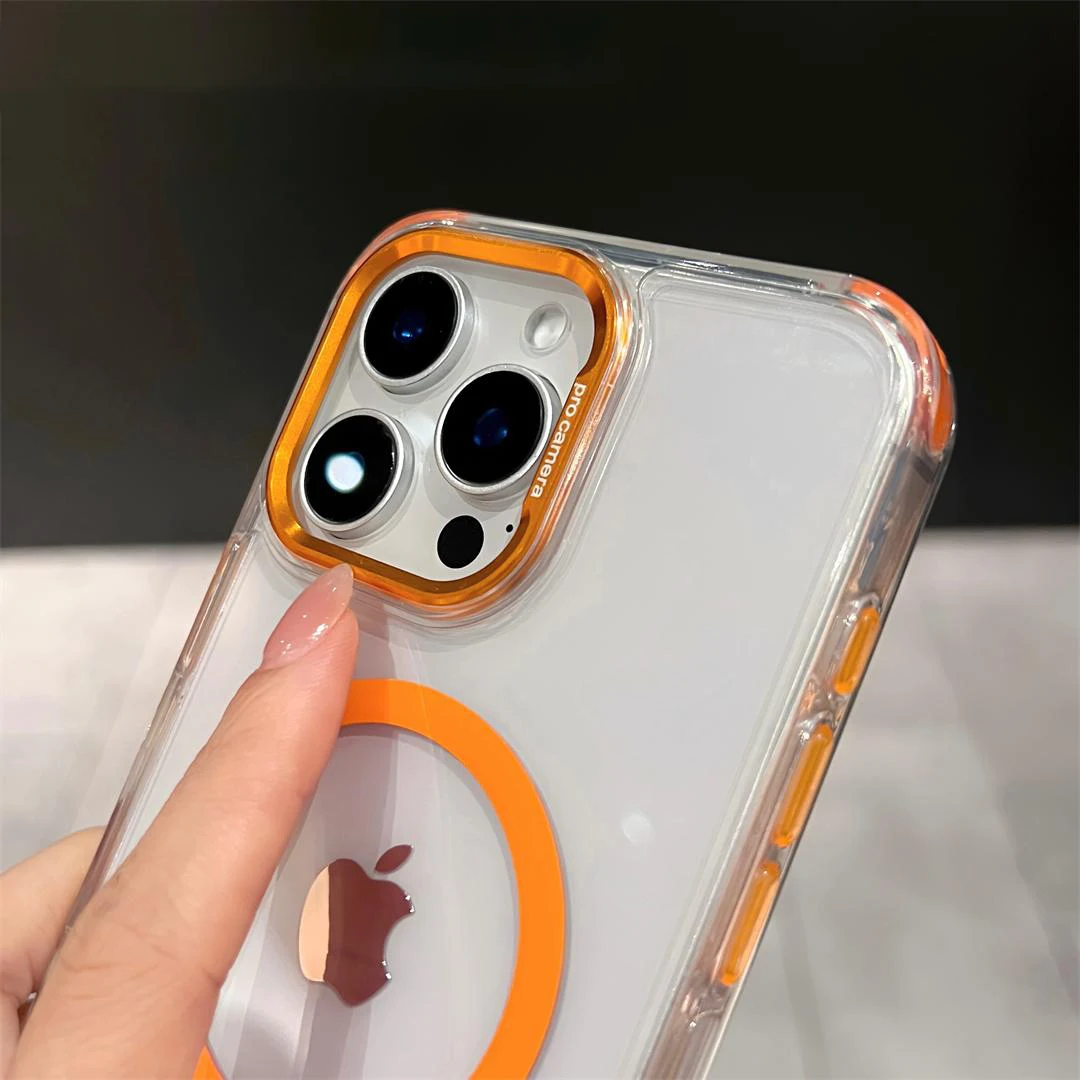 Luxo Magnetic Clear Shockproof Bumper Cover, carga sem fio, capa Magsafe para Apple iPhone 16, 15, 14 Plus, 13, 12, 11 Pro Max