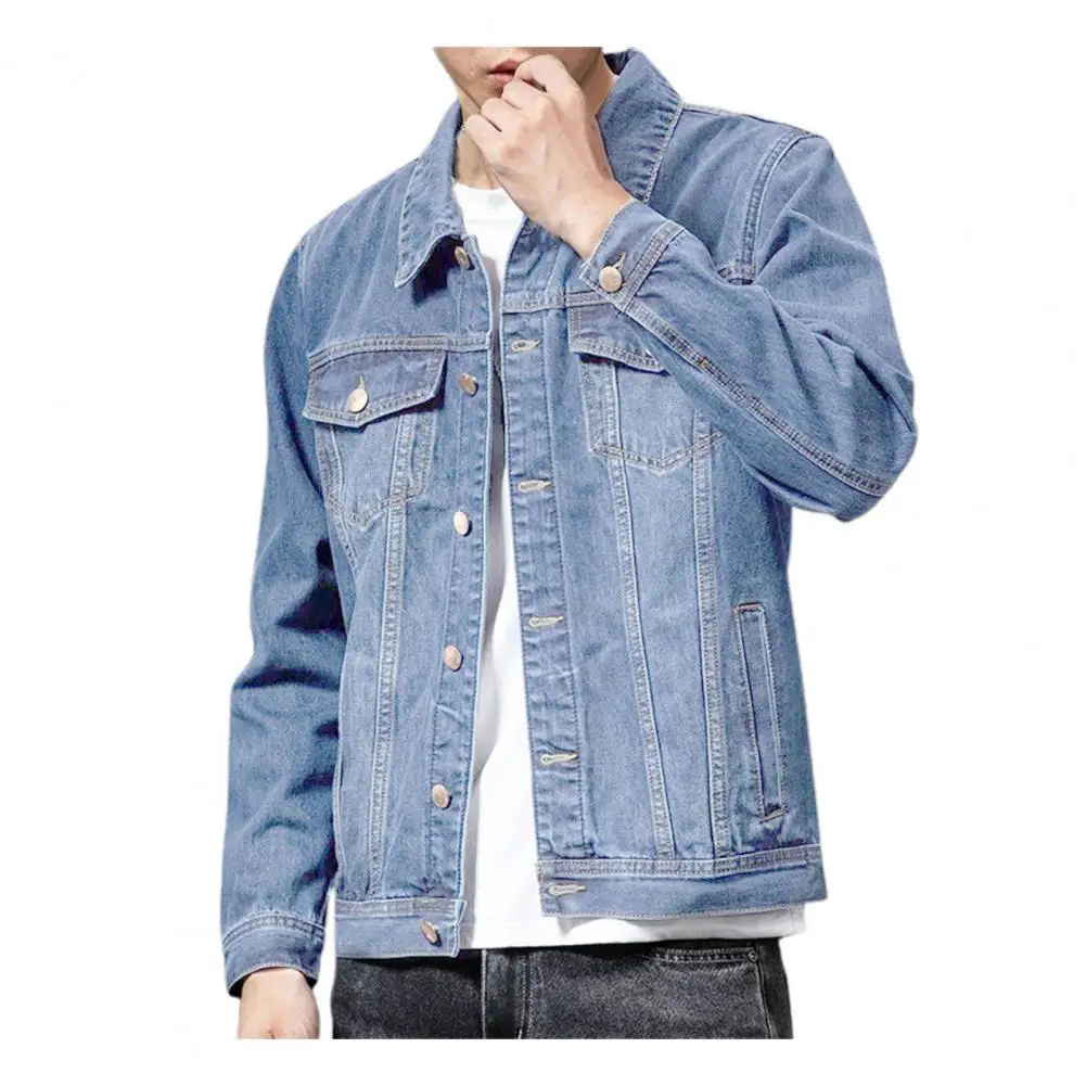 2024 Jacket Men\'s Casual Cotton Denim Jeans Masculina Slim Washed Retro Classic Blue Jeans Coat Male Men Clothing