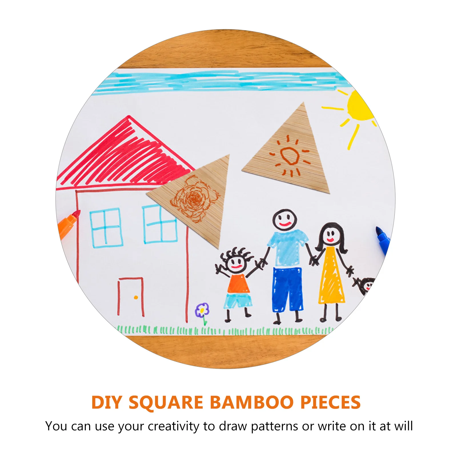 

15pcs Diy Handmade Painting Materials Unfinished Bamboo Slices Triangle Chips For Craft Hanging Tags Gift Decor Sewing