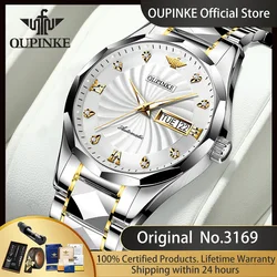 OUPINKE 3169 Man Watch Whirlwind Dial Automatic Mechanical Men's Watches Sapphire Mirror Waterproof Calendar Wrist Watch for Men