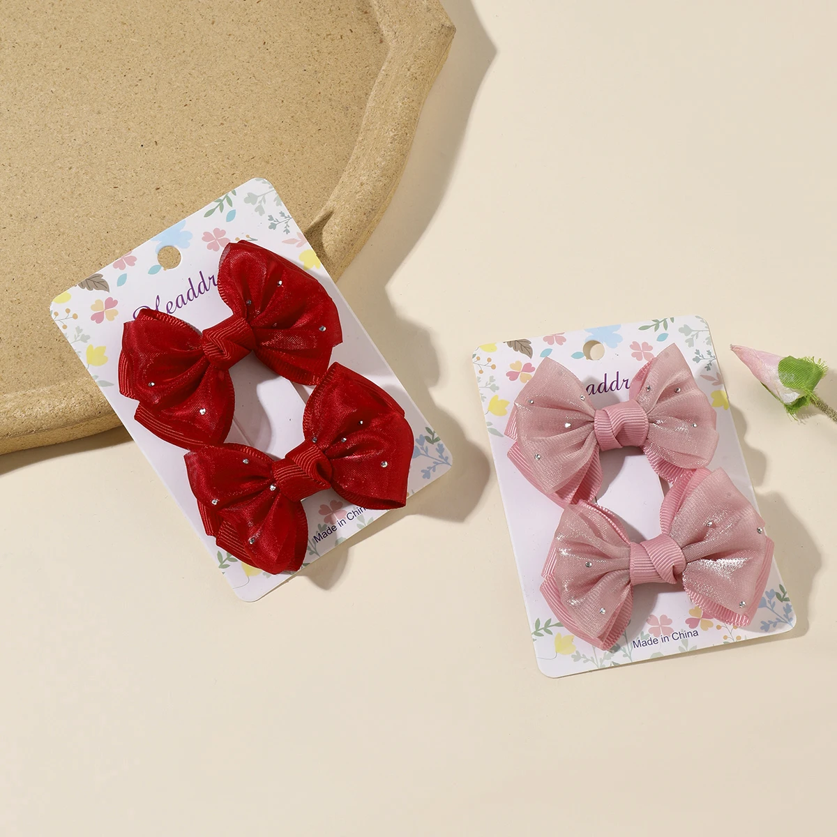 2PCS New Cute Princess Mesh Fashion Solid Butterfly Lovely Girls Hairpins Children Headwear Hairgrip Hair Clips Hair Accessories