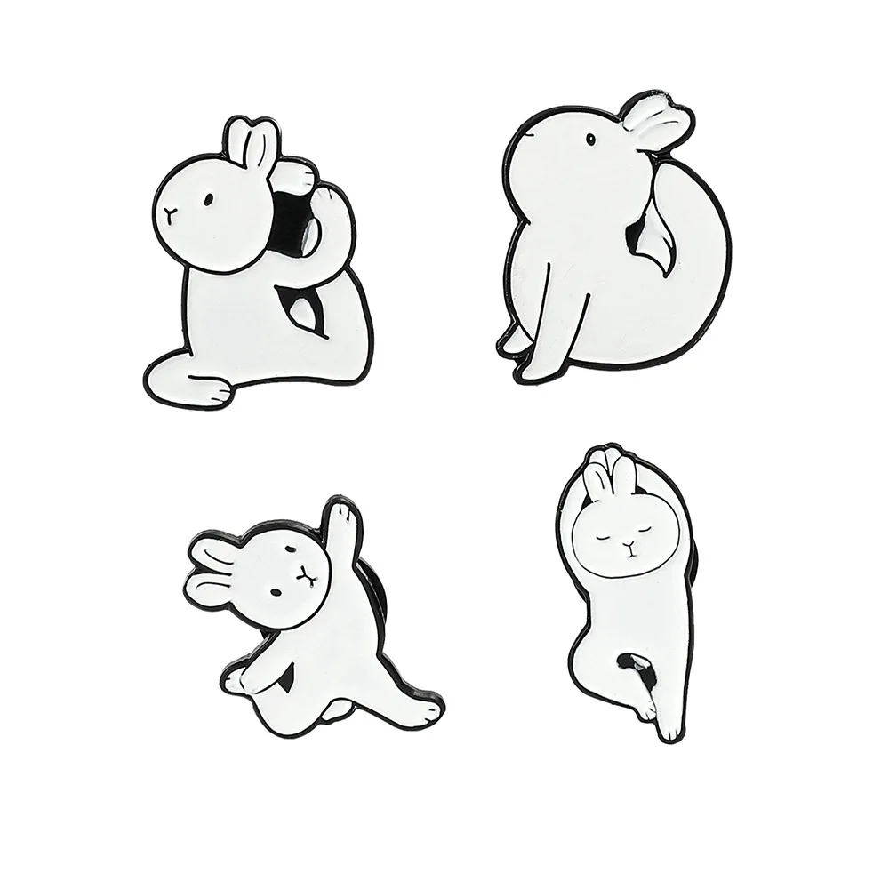 

Personalized and Creative Bunny Metal Badge Bunny Dancing Ballet Doing Yoga Alloy Drip Oil Brooch Bag Accessories Toys Anime