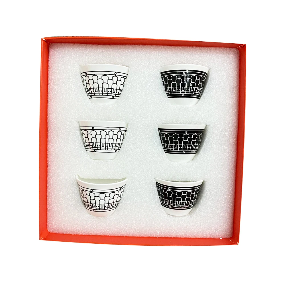 6 Pcs 80 Ml Espresso Cup Set Middle East Design Professional Contest Level Latte Coffee Mug Ceramic Thick ESPRESSO SHOT