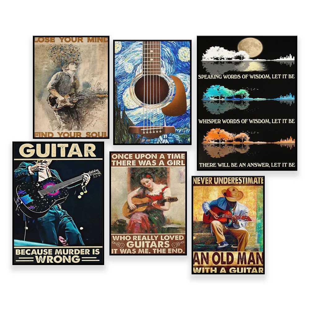 Guitar Man Art, pierde tu mente, encontrar tu alma, cartel de guitarrista, impresión casera de guitarra, regalo para amantes de la guitarra, regalo para amantes de la guitarra
