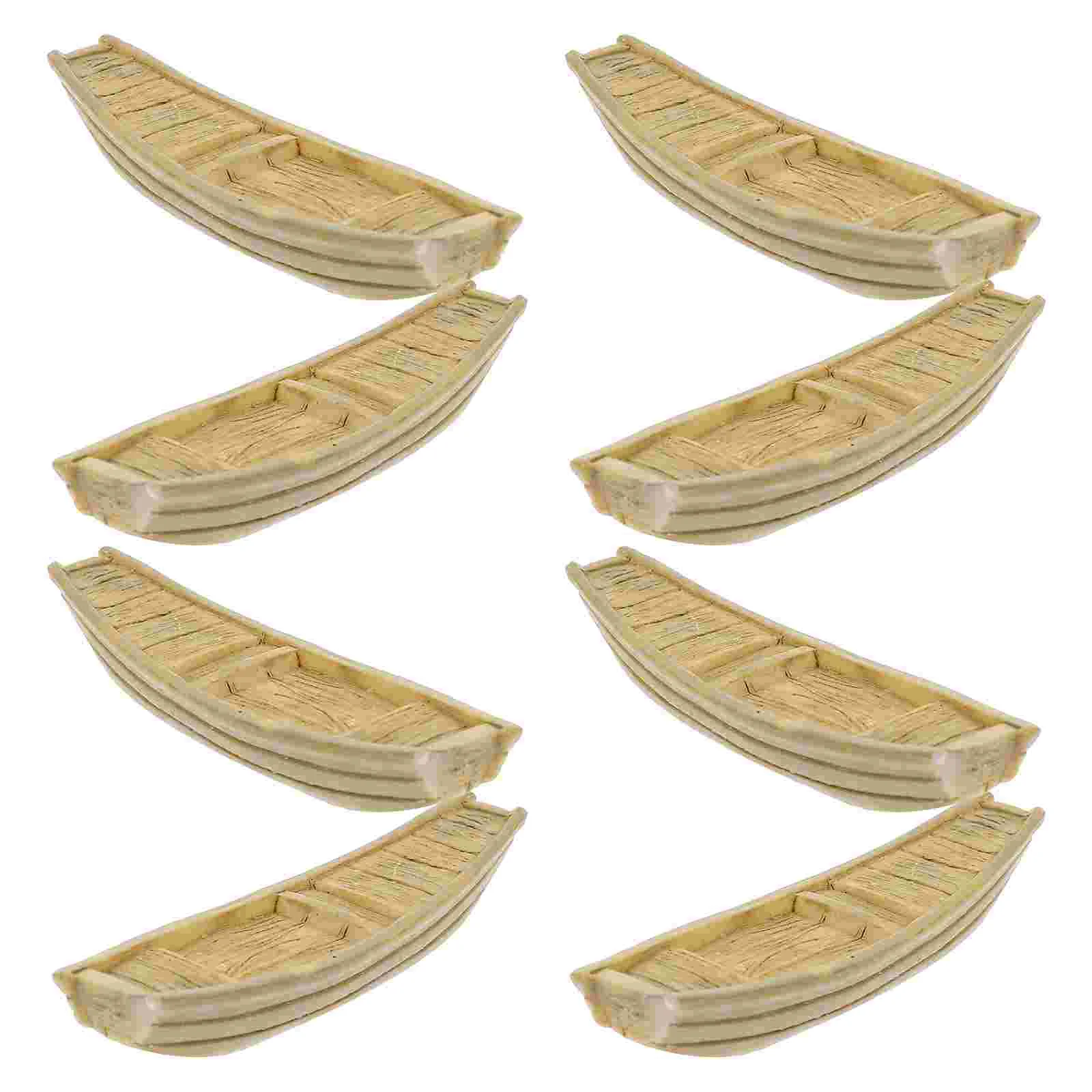 15 Pcs Fishing Boat Model Models for Office Decoration Resin Ornament Tank Brown Home Mini Crafts Unique