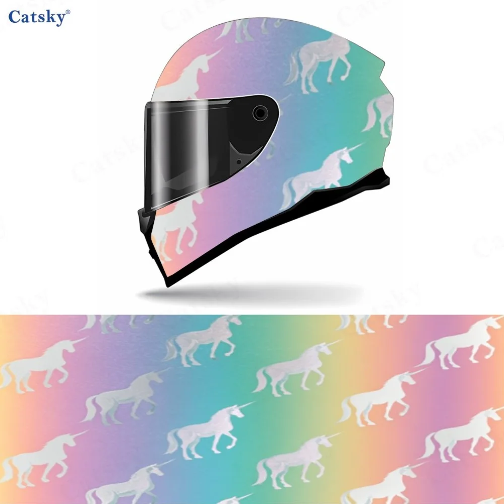 Adesivo para capacete de motocicleta, feito de PVC com tema de unicórnio, autoadesivo e à prova d'água, adere firmemente e não se solta, resistente à 