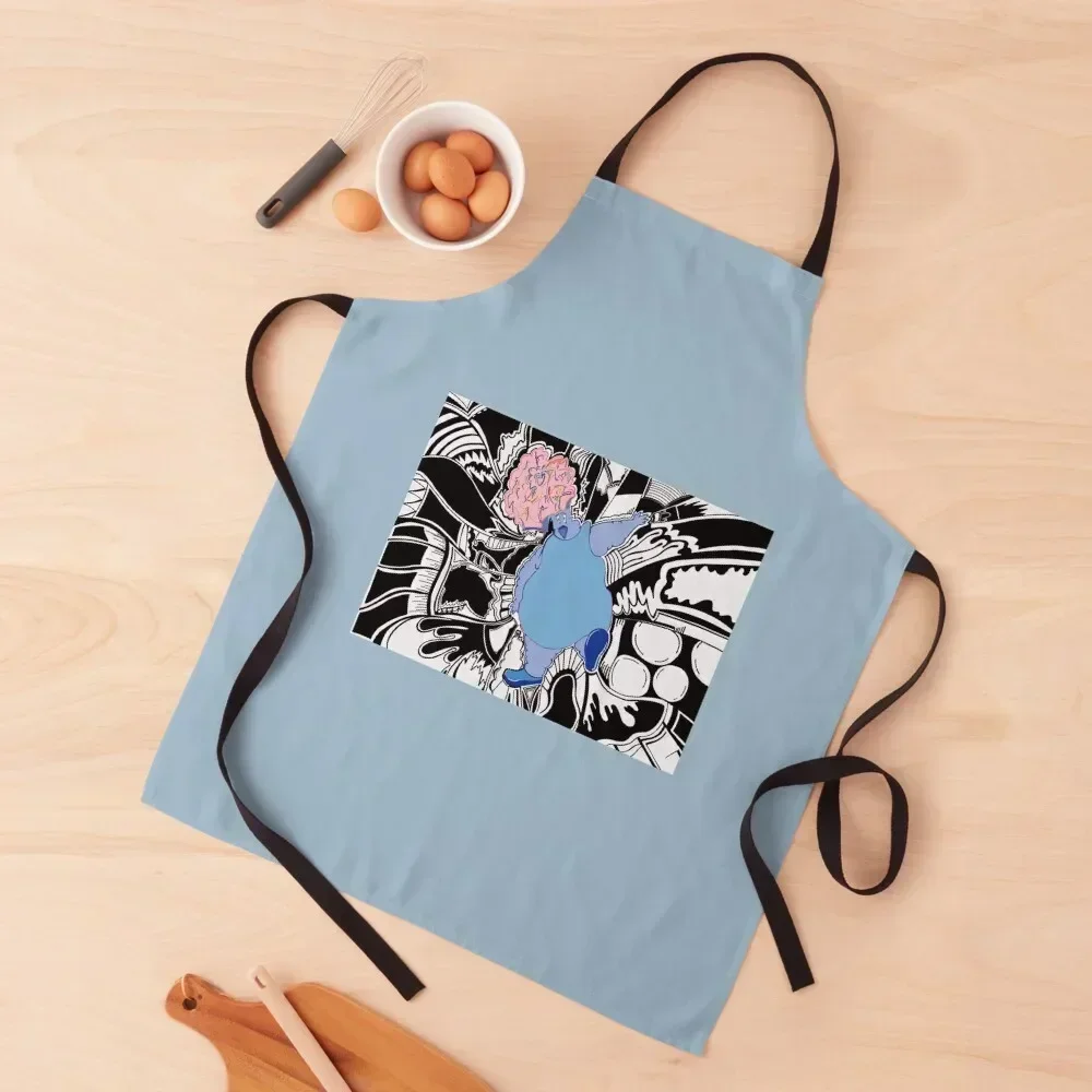 

Blue genie graphic Apron Cute Kitchen Accessories barber men For Kitchen Women Kitchen Things For Home Apron