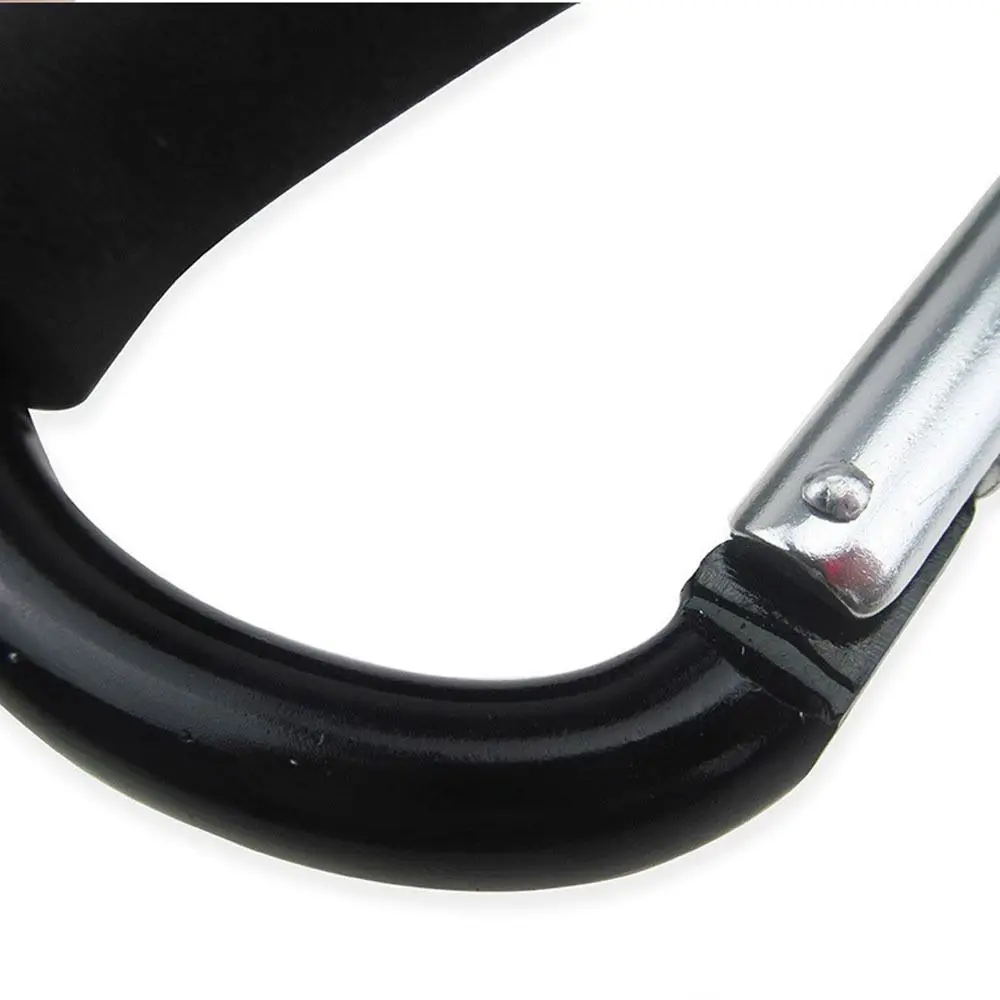 

2Pcs Multifunction Baby Stroller Hook D-Ring Aluminum Alloy Carriage Hanger Sponge Handle Soft Grip Shopping Bag Clip Hooks