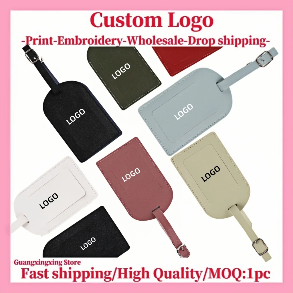 Boarding pass custom logo leather multi-color suitcase flip listing tag label luggage tag customization