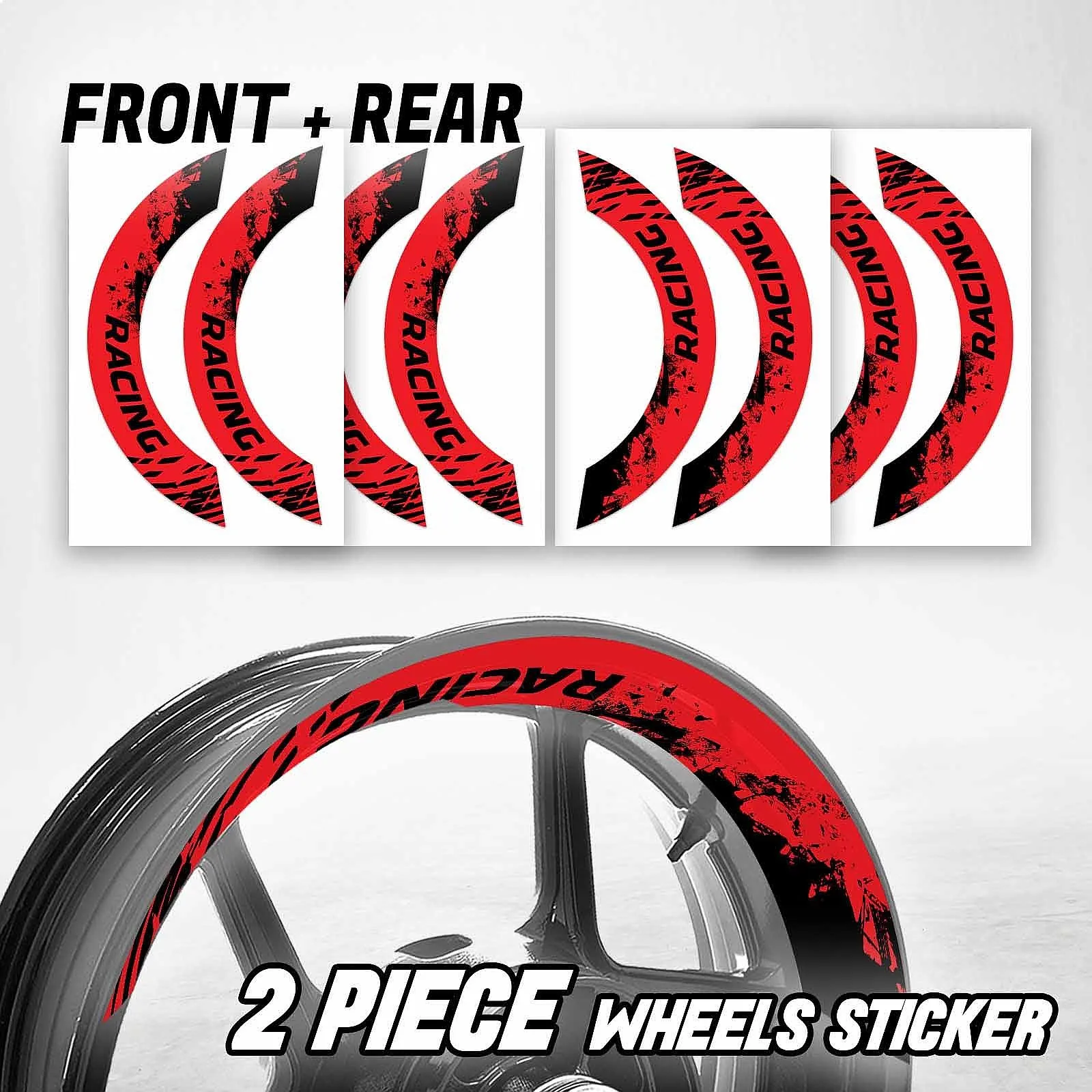 

S08B Red 2-Piece Rim Decals Wheel Stickers For Yamaha FZ07 MT-07 2018-2022