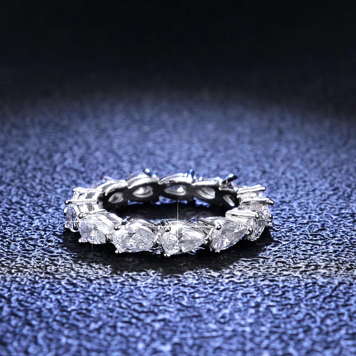 

18k White Gold Rings Platinum PT950 Moissanite VVS1 D Color 3.6CT Full Circle Quality Wedding Ring for Women Referent