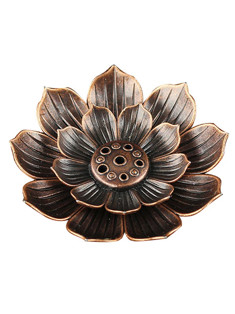 

Zinc alloy Incense Holder Burner Lotus Flower Incense Ash Catcher Tray Metal Incense Burner Plate Di