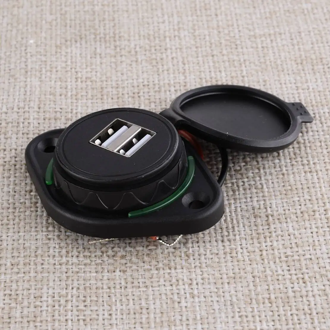 Dual USB Charger Socket Panel Charge Charging Outlet Port Adapter Fit for Car Motorcycle Boat Truck Bus Motorhome Camper RV