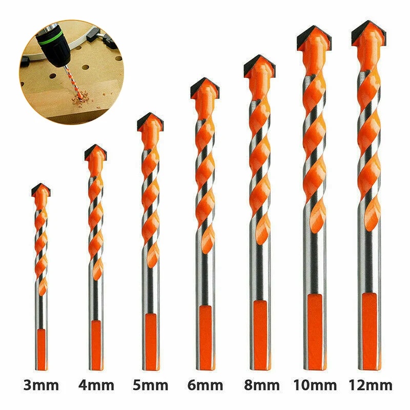 3-12mm Tungsten Carbide Drill Bit Masonry Drill Bits Drilling Bit Tools for Glass Metal Tile Concrete Center Brick Wood Bits